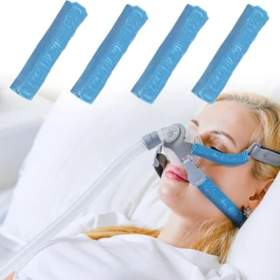 Image of 4 Packs Satin CPAP Strap Covers, Comfort Pads, Face Cushion Universal and Silky Headgear Pads for Reducing Red Marks (4, Sky Blue)