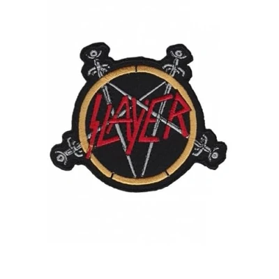 Image of Slayer Patch Iron on Clothing T Shirt Cap Vest Jacket Denim Jean Coat Decorate DIY Custom Handmade Hobby Gift Craft Enjoy, Thrash Metal