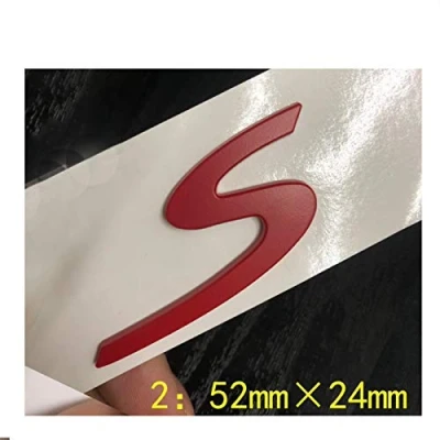 Image of Anhui dsb Car Sticker S Letter Logo Rear Trunk Tail Nameplate Badge Emblem for Porsche (Color Name : 52mm red)