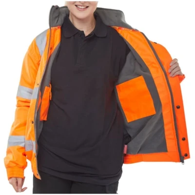 Image of BOMBER JACKET FLEECE LINED HV ORANGE XXL