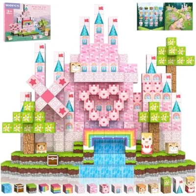 Image of Magnetic Blocks 100 PCS 0.8In Building Blocks, 3+ STEM Montessori Sensory Toys, Cube for 3 4 5 6 7 8 9 10 11 12 Years Old Boys &amp; Girls Birthday Gifts