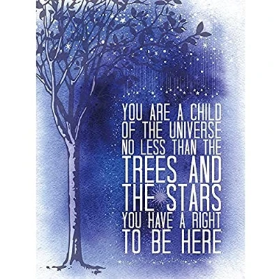 Image of Wee Blue Coo Desiderata Ehrman Child Universe Trees Stars Unframed Art Print Poster Wall Decor 12X16 Inch