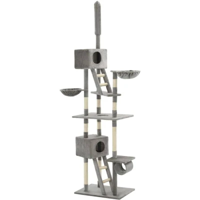 Image of vidaXL Cat Tree with Sisal Scratching Posts 230 260 cm Grey