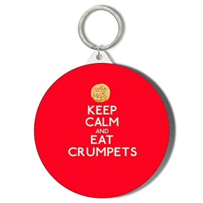 Image of Gift Insanity KEEP CALM AND EAT CRUMPETS SMALL 45mm KEYRING