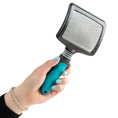 Image of Mikki Dog, Cat, Puppy, Kitten Grooming Hard Pin Slicker Brush For Knot, Tangles Med Lrg Pet Large,Black