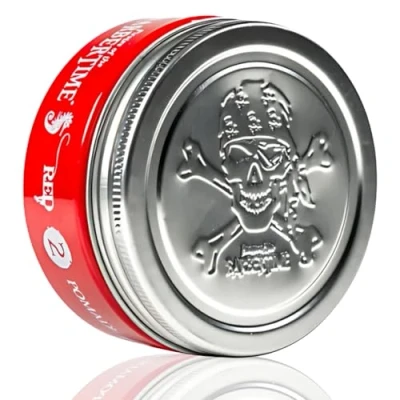 Image of BARBERTIME Hair Styling Aqua Wax No2 Red Pomade Shine Look Long Lasting Gel Formula Strong Hold 150 ml