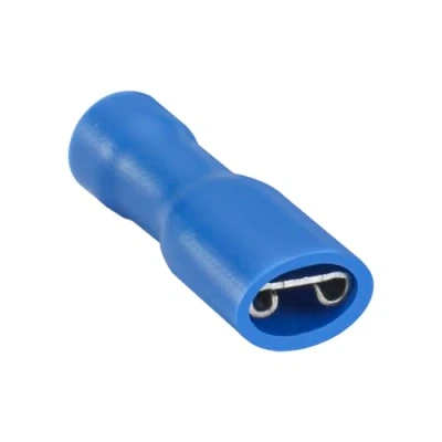 Image of Heschen Female Quick Disconnects Vinyl Fully Insulated, FDFD2 187, 4.8 x 0.5mm, Cable Terminal for 1.5 2.5mm² (16 14 AWG), Blue, 100Pack