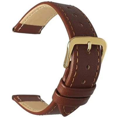 Image of Talk Time Leather Watch Strap Tan 18mm