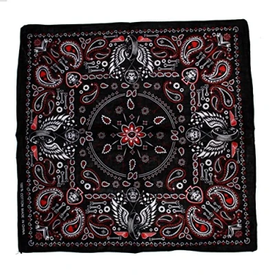 Image of Zac&#039;s Alter Ego Skulls, Wings &amp; Vintage Paisley Print Cotton Bandana