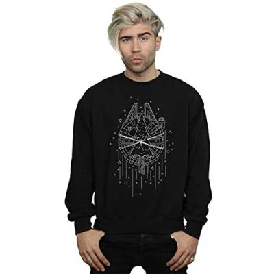 Image of Star Wars Men&#039;s Millennium Falcon Christmas Tree Delivery Sweatshirt Black Large