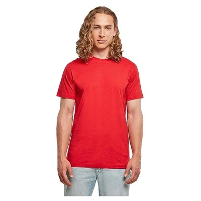 Image of Build Your Brand Men&#039;s Basic Round Neck T Shirt, Cityred, S