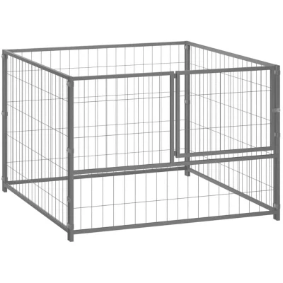 Image of vidaXL Dog Kennel Silver 100x100x70 cm Steel