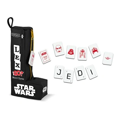 Image of Waddingtons Number 1 Star Wars Lex GO! World Tile Game, join Yoda, R2D2 and Darth Vader to create crosswords anagrams with a twist, educational travel game for players aged 8 plus