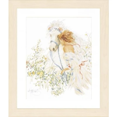 Image of Lanarte PN 0007952 Horse and Flowers, Pack of 1, Beige
