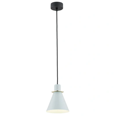 Image of Beverly Dome Pendant Ceiling Light Blue Matt , Brass Elements