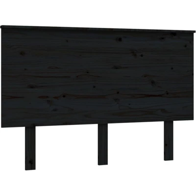 Image of vidaXL Bed Headboard Black 124x6x82.5 cm Solid Wood Pine