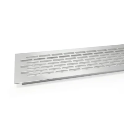 Image of Kitchen WORKTOP/Plinth Heat Vent Grill Aluminium by Rejs (480 x 80mm, Chrome)