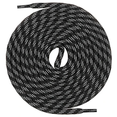 Image of Mount Swiss© Hiking and Work Boot Laces Extra Strong Round Polyester Diameter 5 mm Length 70 220 cm black black/grey
