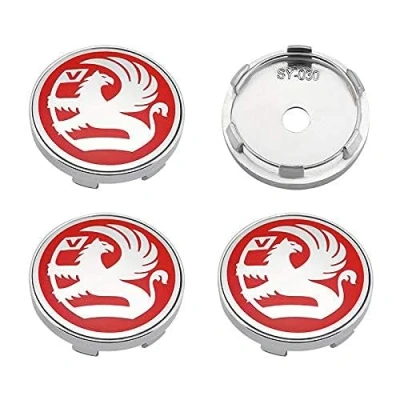 Image of HFLKKC 4pcs Car Hub Centre Caps, For Opel Vauxhall Astra k Insignia Vectra Crossland Corsa, 56mm, Waterproof Wheel Cover, Wear Resistant Rim Caps Replacements, Protectors Accessories,Red