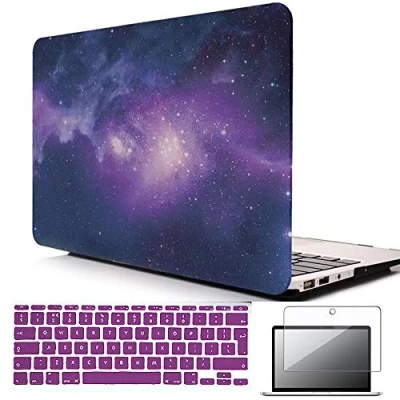Image of FINDING Case Bundle 3 In 1 Rubberized Matte Hard Shell for MacBook Air 11 inch A1370 / A1465,11.6 + UK/EU layout Silicone Keyboard Cover Screen Protector (universal space 01)