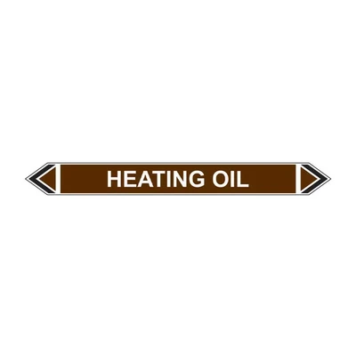 Image of Heating Oil Self Adhesive Pipe Flow Sticker Pack of 5 Polypropylene 384mm x 40mm
