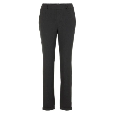 Image of Vero Moda Women&#039;s Vmmaya Mr Loose Solid Pant Noos Trouser, Grey (Dark Melange Dark Melange), S UK