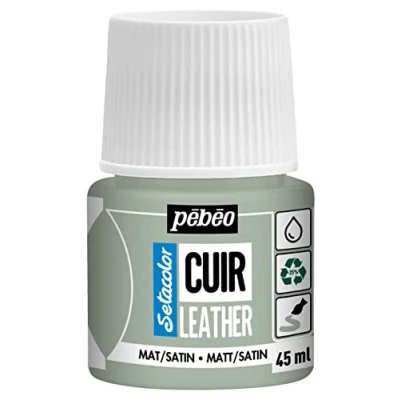 Image of PEBEO Setacolor Leather Acrylic Paint for and Leatherette Customization Bag, Shoe, Sneaker Resistance to scratches, folds, rubbing Matt/Satin finish Sage Green 45 ml