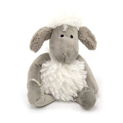 Image of Cute Woolly Sheep Fabric Doorstop Novelty Animal Door Stop Grey Ear
