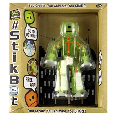 Image of Stikbot, Translucent Light Green Stikbot Action Figure [Glows In the Dark], 3 Inches by Zing