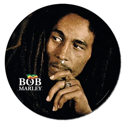 Image of Pyramid International Bob Marley Turntable Record Slip Mat for Mixing, DJ Scratching and Home Listening (Legend Design) Official Merchandise