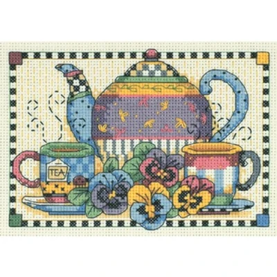 Image of Dimensions Teatime Pansies, Fabric, Various