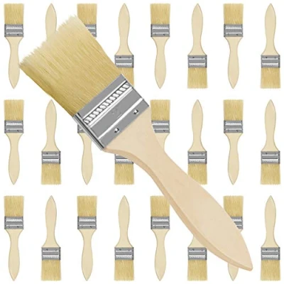 Image of Kurtzy 2 Inch/5.08cm Chip Paint Brushes (24 Pack) Professional Wooden Handle Paintbrush Set for Paint, Stains, Varnishes, Glues and Home DIY
