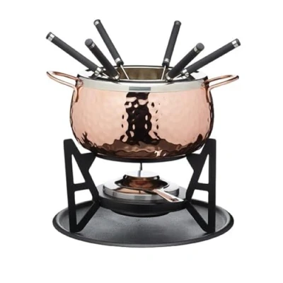 Image of Artesa Hammered Copper Fondue Set