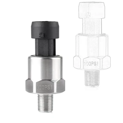 Image of Pressure Transducer 100PSI,DC 5V Oil Fuel Air Water Sender Sensor with Cablefor 1/8NPT Thread Stainless Steel Switch (100PSI)