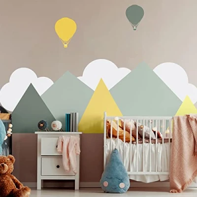 Image of Children&#039;s Wall Stickers Baby Room Decoration Sticker Scandinavian Mountains Nuuk H120 x L160 cm