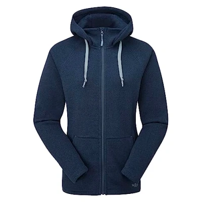Image of Rab Women’s Serren Hoody Midweight Full Zip Fleece for Trekking, Climbing, &amp; Casual Use Deep Ink 08