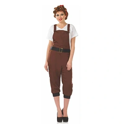 Image of Fun Shack Land Girl Outfit Womens 1940s, World War 2 Costume For Women, Army WW2 Costumes Women Small