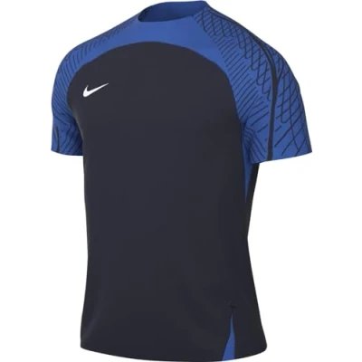 Image of NIKE DR2276 451 M NK DF STRK23 TOP SS T Shirt Men&#039;s Obsidian/Royal Blue/White Size S