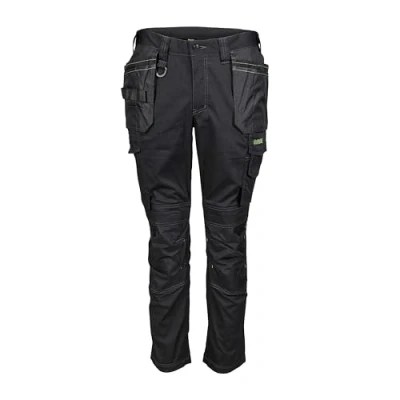 Image of Apache Sudbury Mens Work Trousers Black UK Size 34W 33L Lightweight Stretch Comfort Slim Fit Rip Stop Fabric Cargo and Holster Pockets