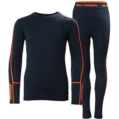 Image of Helly Hansen Boy&#039;s Jr Lifa Merino Midweight Set Pants, Navy, 12 Years UK