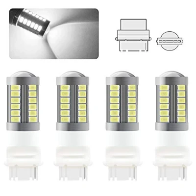 Image of Sidaqi 4pcs 3156 LED Bulb White Super Bright 6000K 5630 33 SMD Reversing Brake Position Tail Rear Fog Light Lamp 12 30V