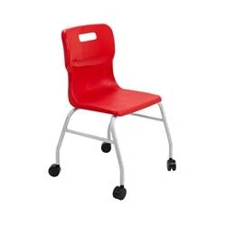 Image of Titan Move 4 Leg Chair With Castors Red T301 R