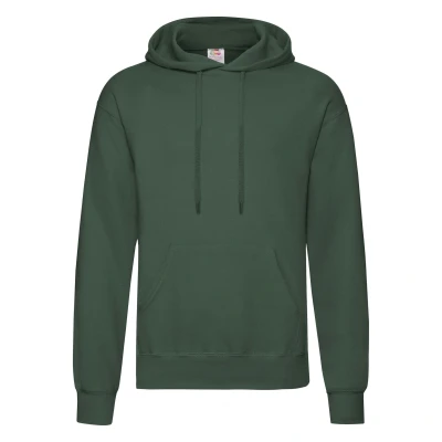 Image of Fruit of the Loom Unisex Adults Classic Hooded Sweatshirt (Bottle Green) Size 3XL