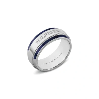 Image of Tommy Hilfiger Parker Ring silvercoloured/blue, Men&#039;s, Size: V, Silver coloured/blue