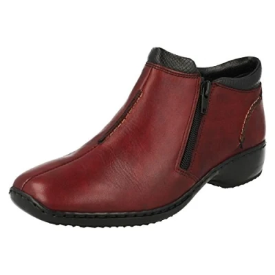 Image of Rieker Women&#039;s Damen Kurzstiefel Rot Mid Calf Boot, 6.5 UK