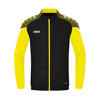 Image of JAKO Men&#039;s Performance Polyester Jacket, Black/Soft Yellow, XL