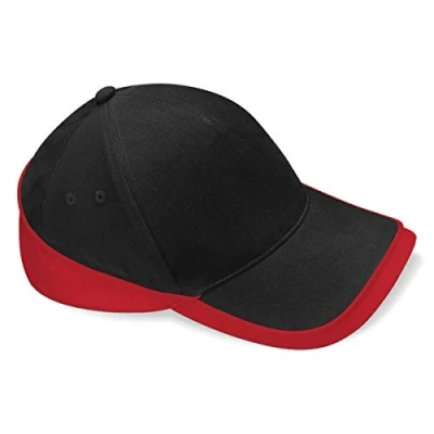 Image of Beechfield Teamwear Cap in black / classic red