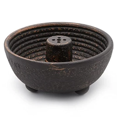 Image of Zen Minded Black Cast Iron Fountain Incense Stick Holder Burner