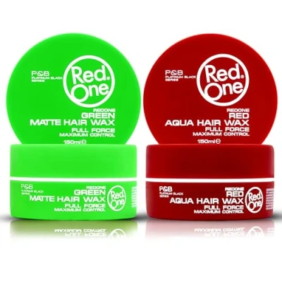 Image of Redone Hair Styling Aqua &amp; Matte Wax Red Green 150ml Strawberry Coconut Scent Strong Hold Ultra Shine Look Women Men 2 PCS