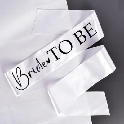 Image of Team Bride Hen Party Sashes Black and White Accesssories (White to be Sash)